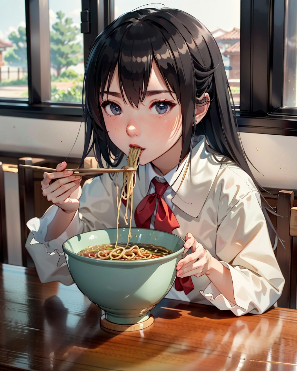 ラーメンを食べる(lora testing)