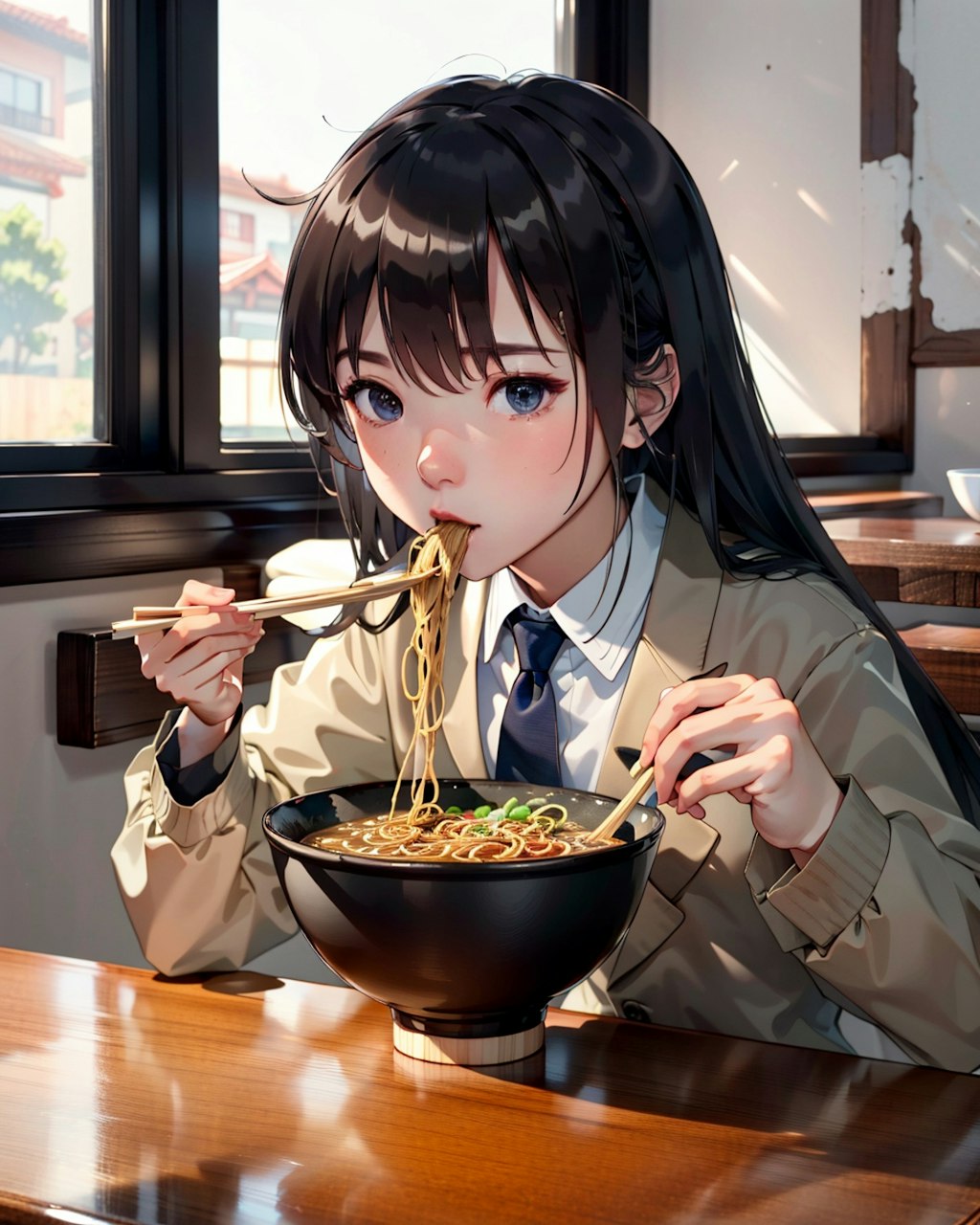 ラーメンを食べる(lora testing)