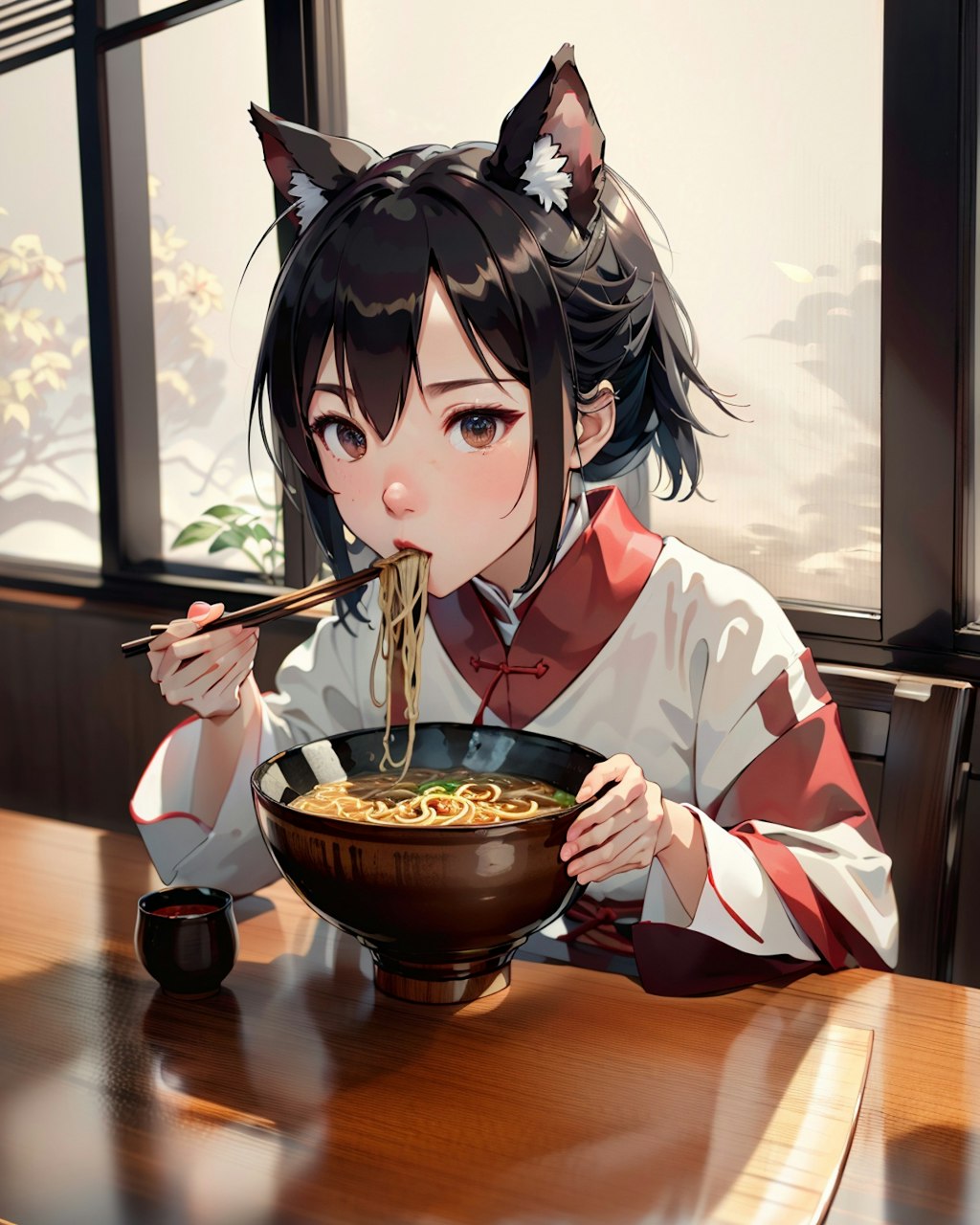 ラーメンを食べる(lora testing)