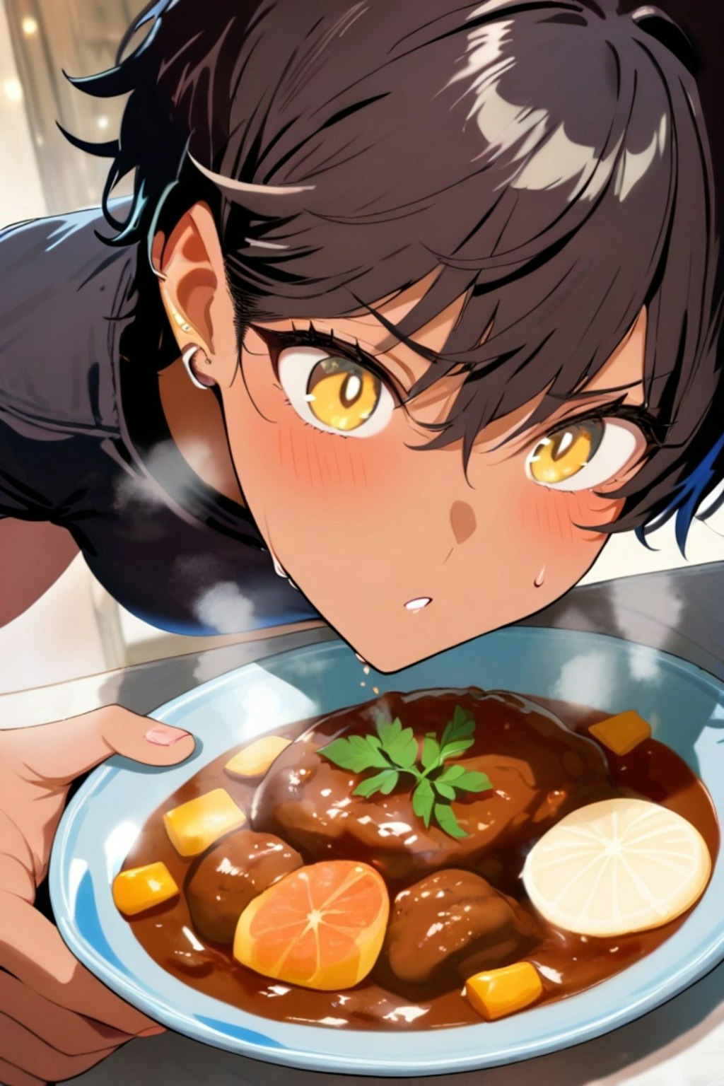 カレーと黒髪ちゃん