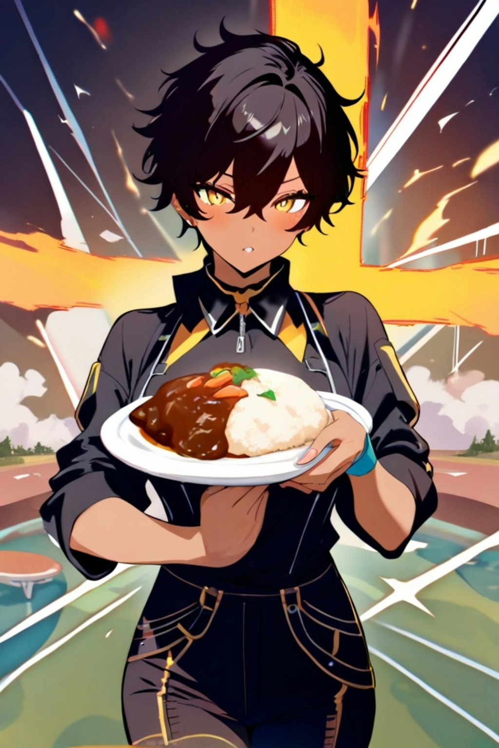 カレーと黒髪ちゃん