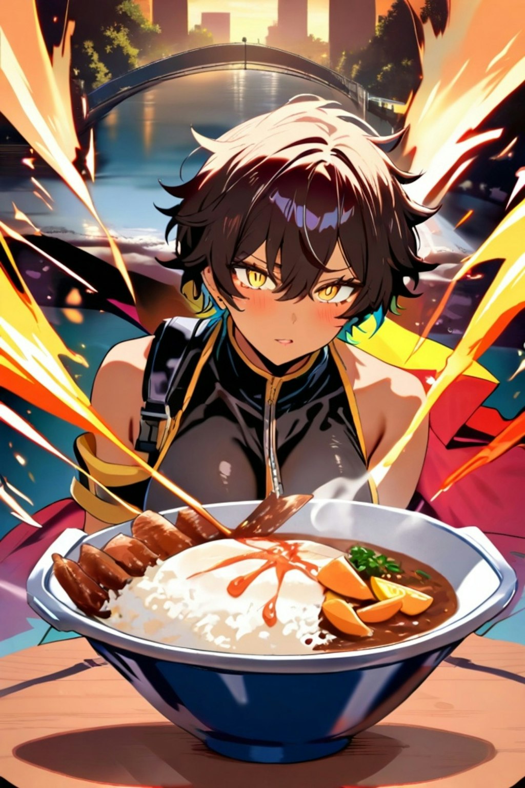 カレーと黒髪ちゃん