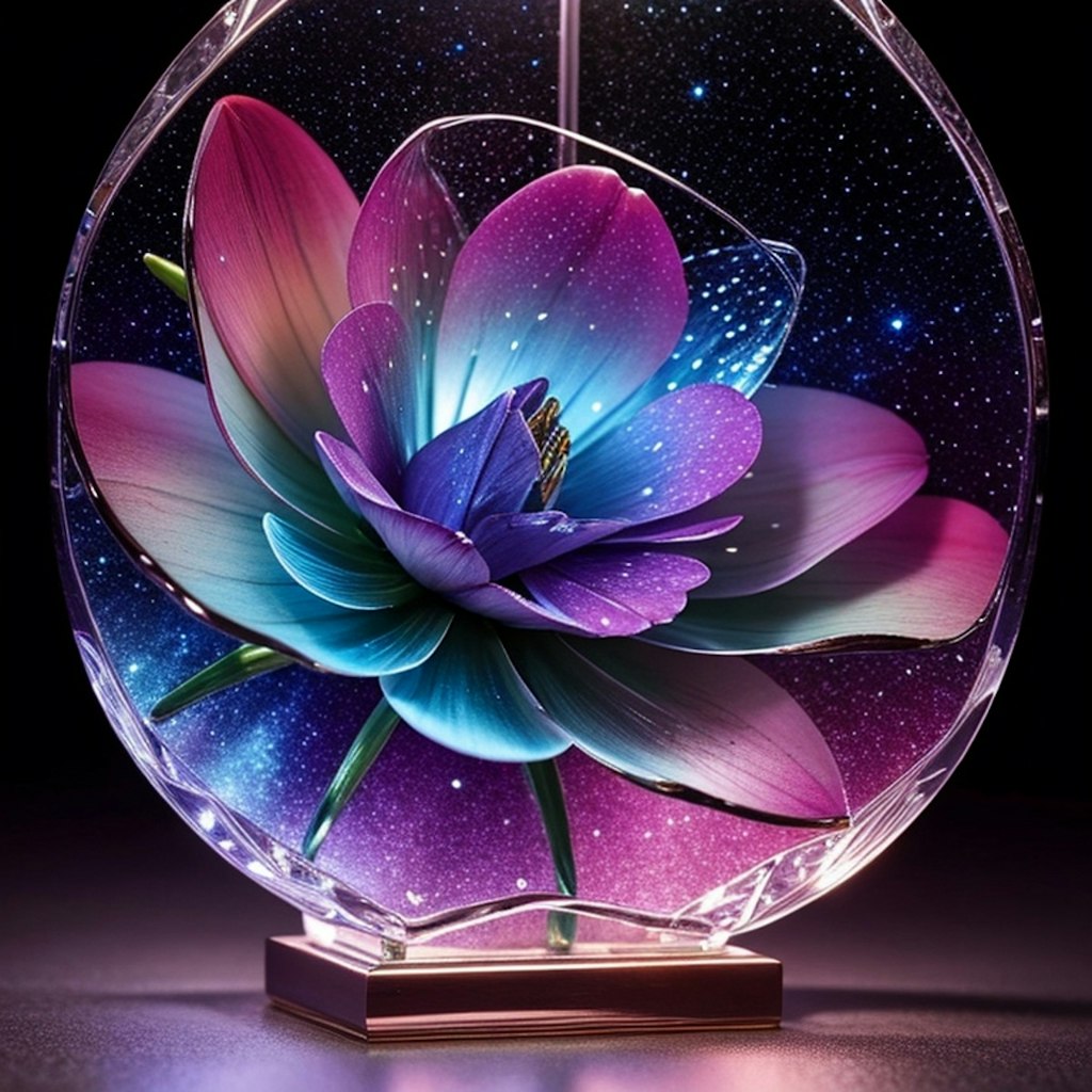 Flower Statue made of Galaxies