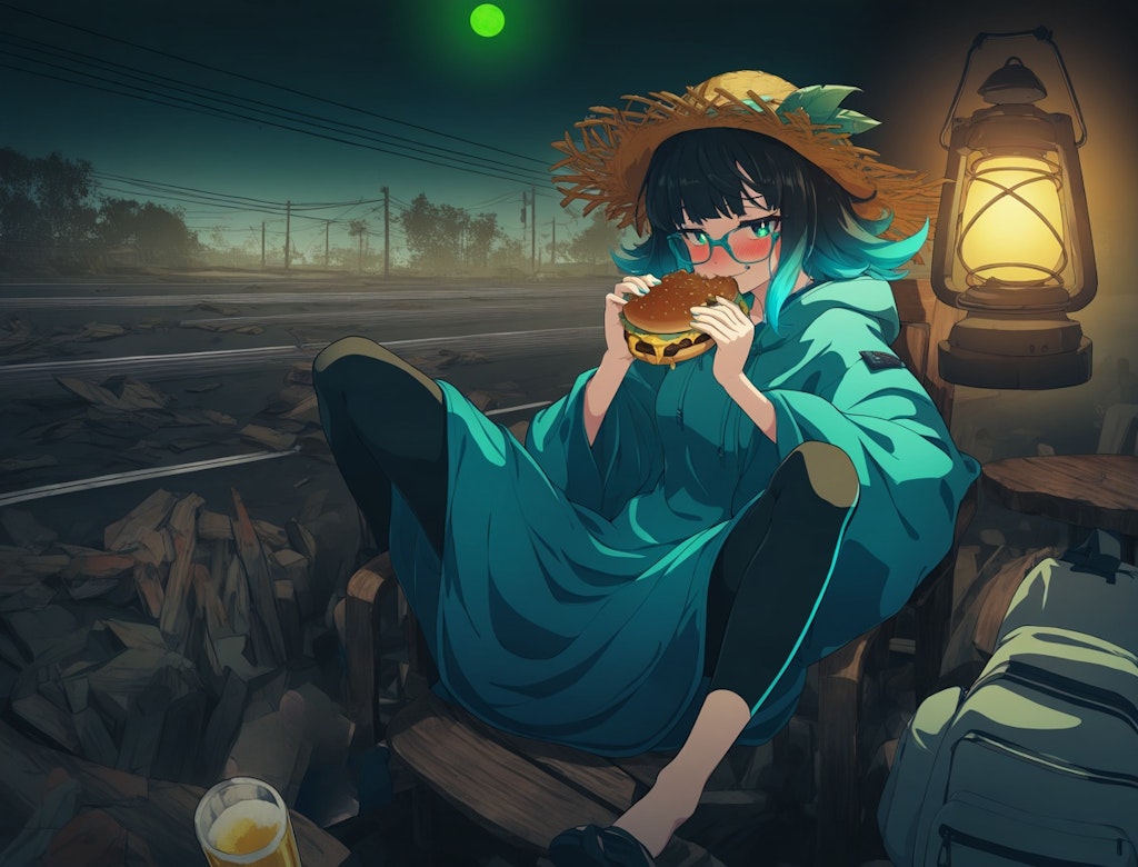 [suno remaster&cover]eating hamburger on dystopia