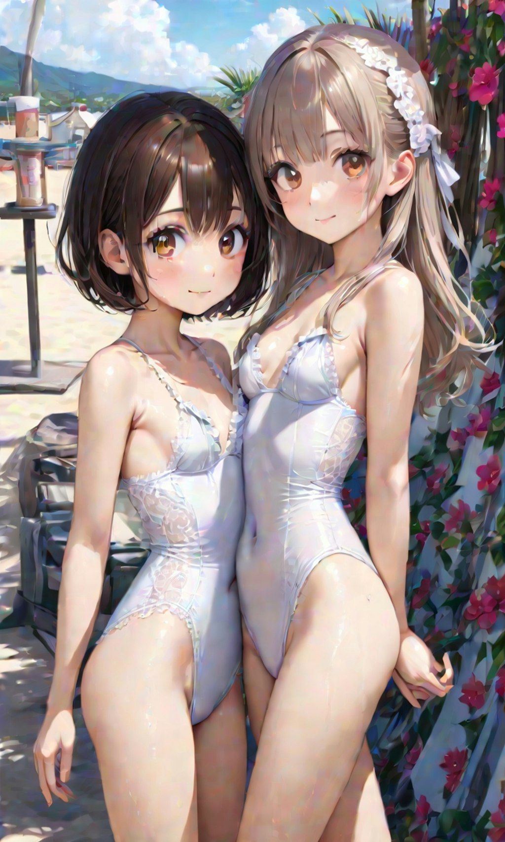 水着と女子高校生と