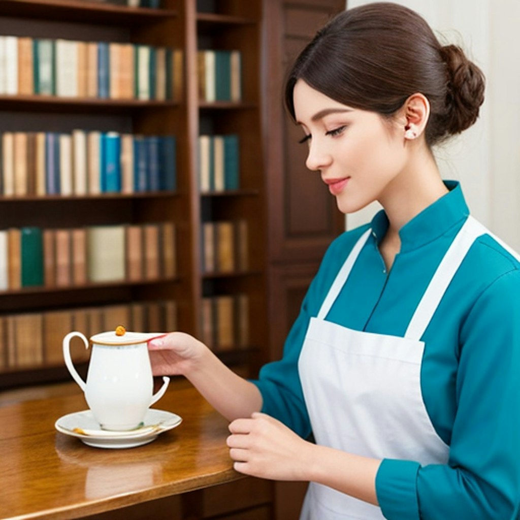 喫茶店の女の人