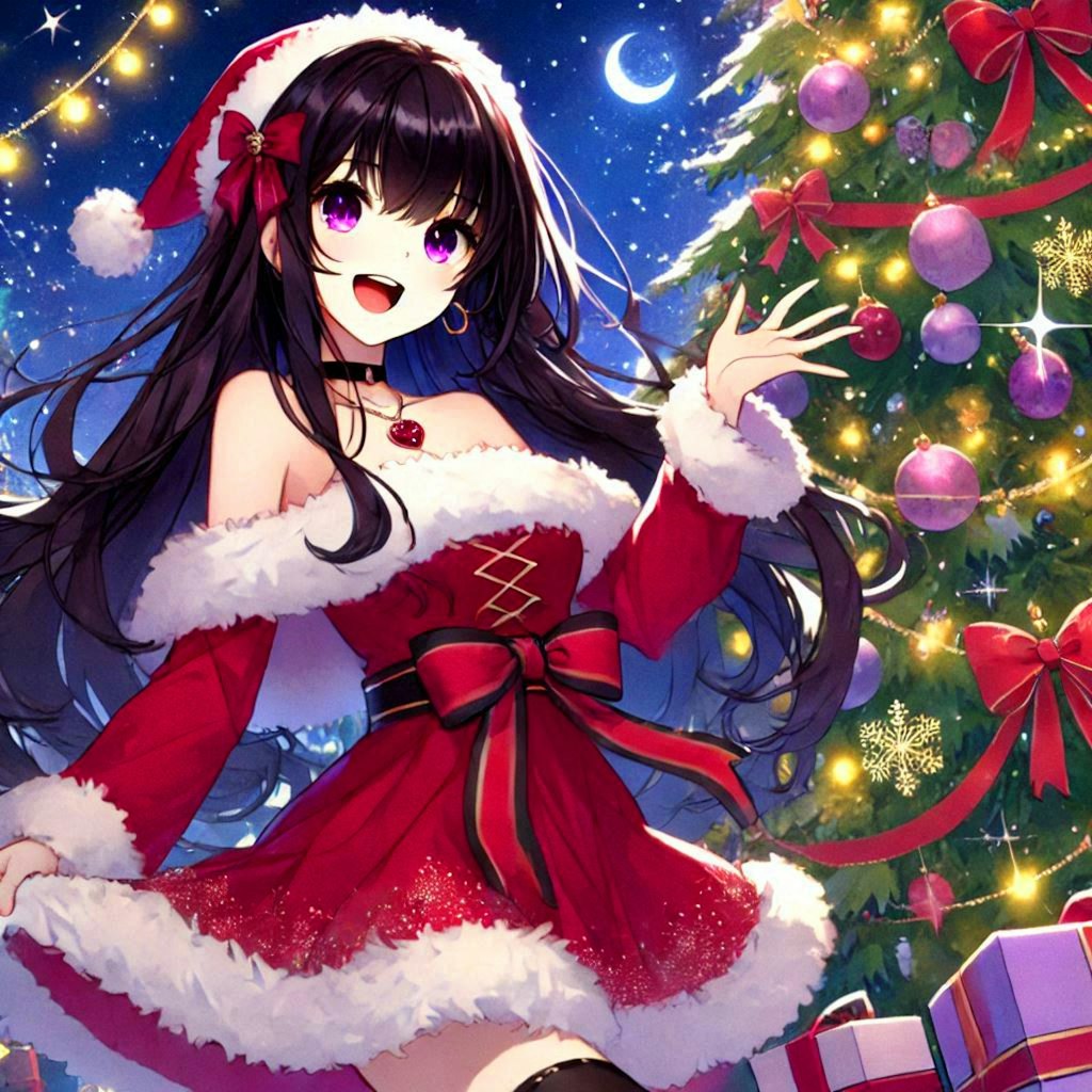 クリスマスプレゼントと、黒髪ロング少女♥(6枚)