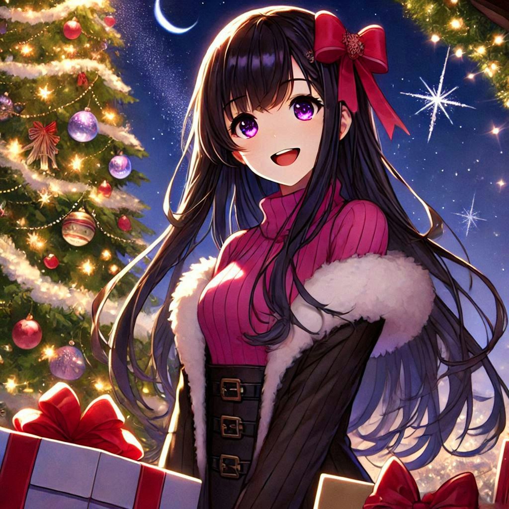 クリスマスプレゼントと、黒髪ロング少女♥(6枚)