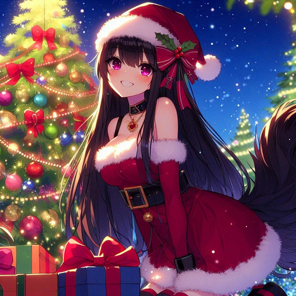 クリスマスプレゼントと、黒髪ロング少女♥(6枚)