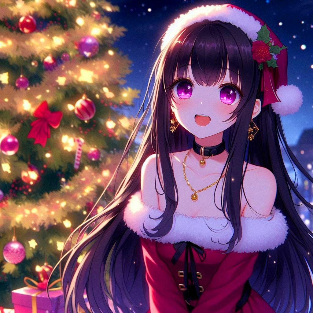 クリスマスプレゼントと、黒髪ロング少女♥(6枚)