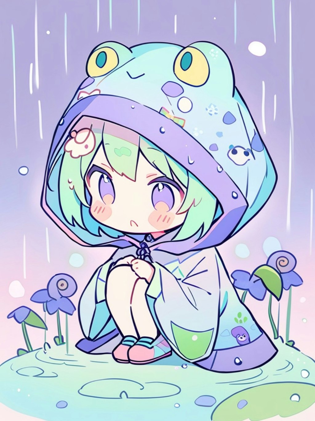 梅雨入りと緑髪ちゃん