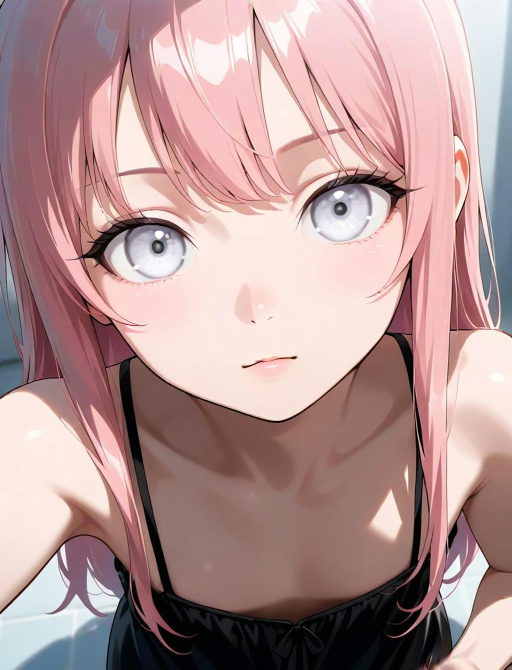 桃髪白眼ちゃん