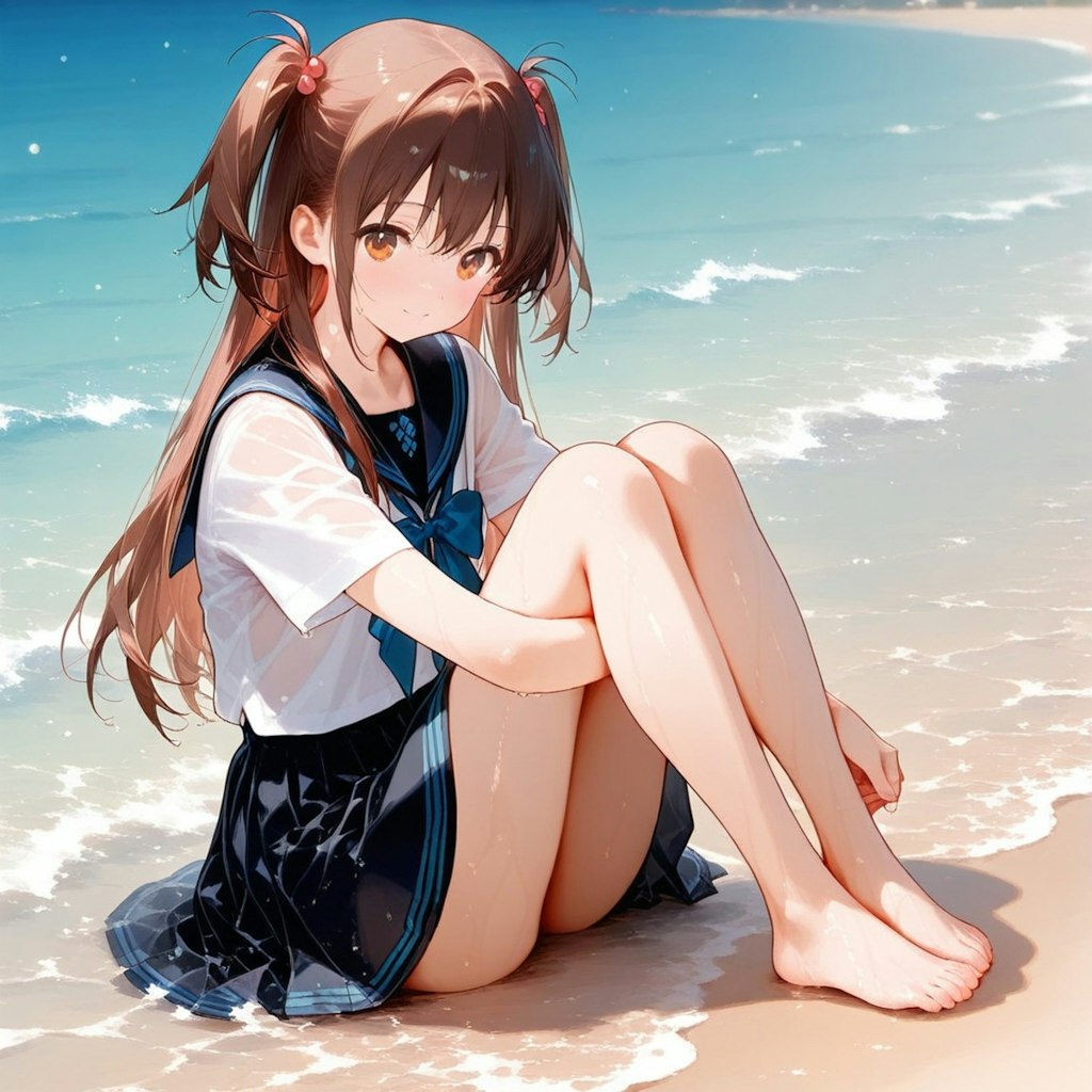 えへへ,濡れちゃったね♥️