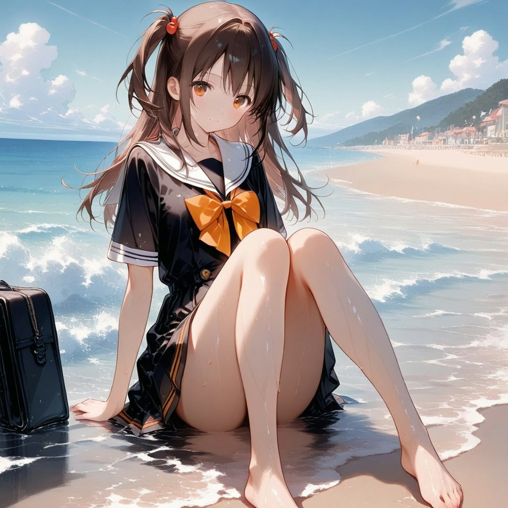 えへへ,濡れちゃったね♥️