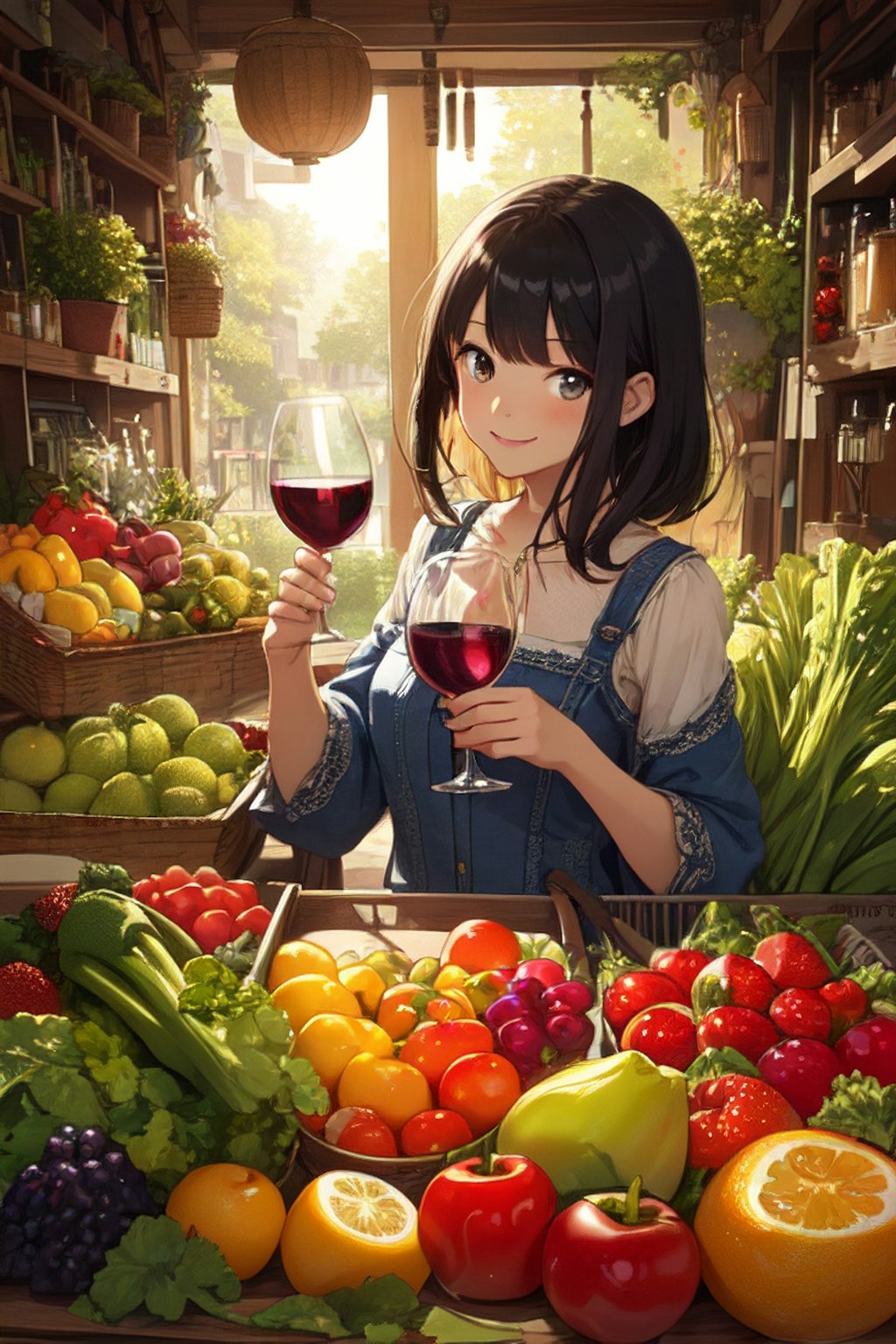 野菜とワイン