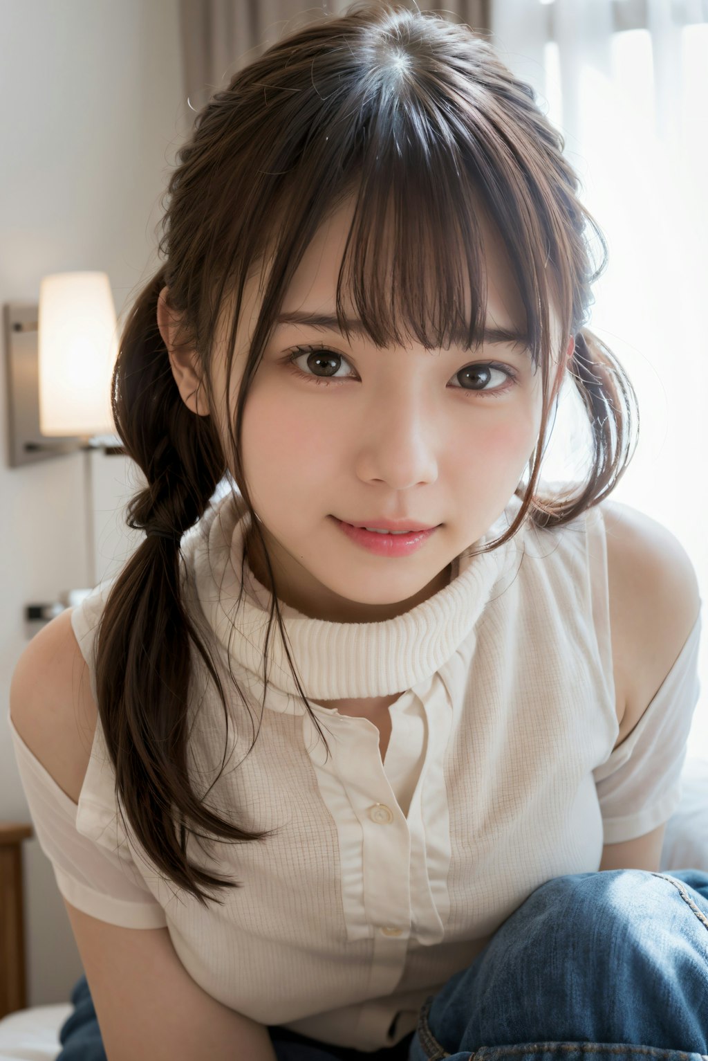頬を赤くしている女性 3