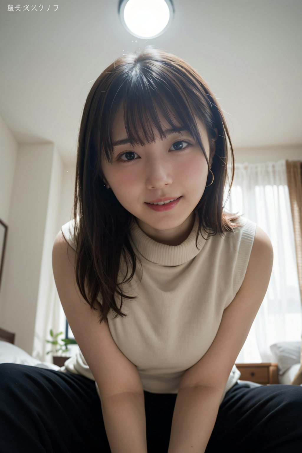 頬を赤くしている女性 3