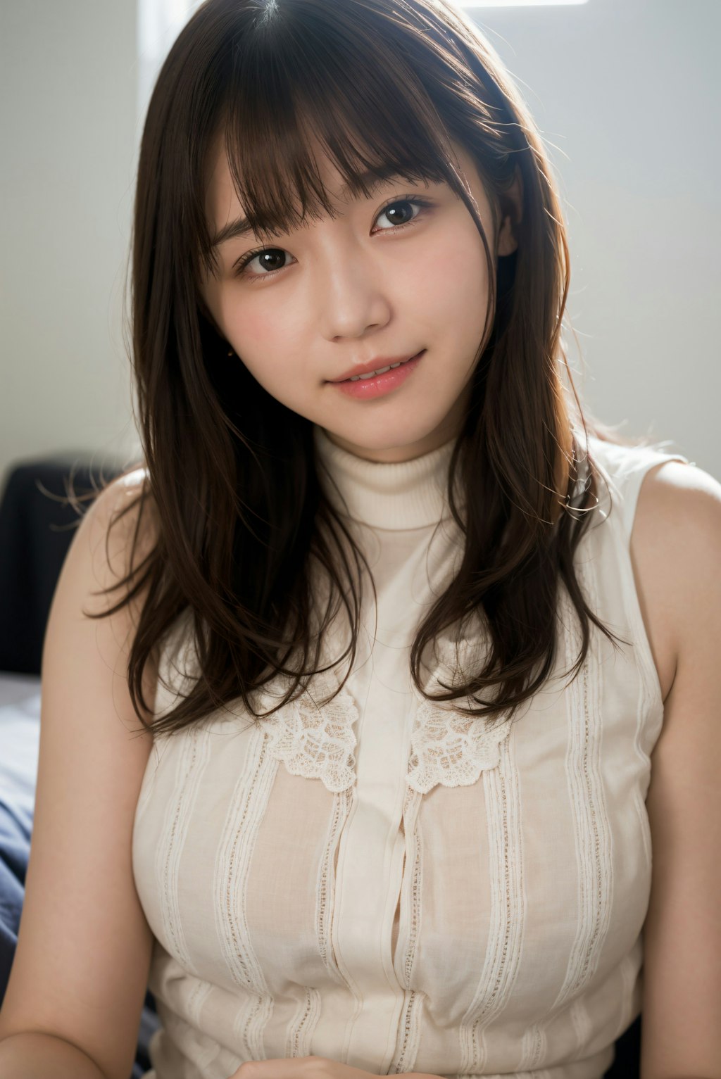 頬を赤くしている女性 3
