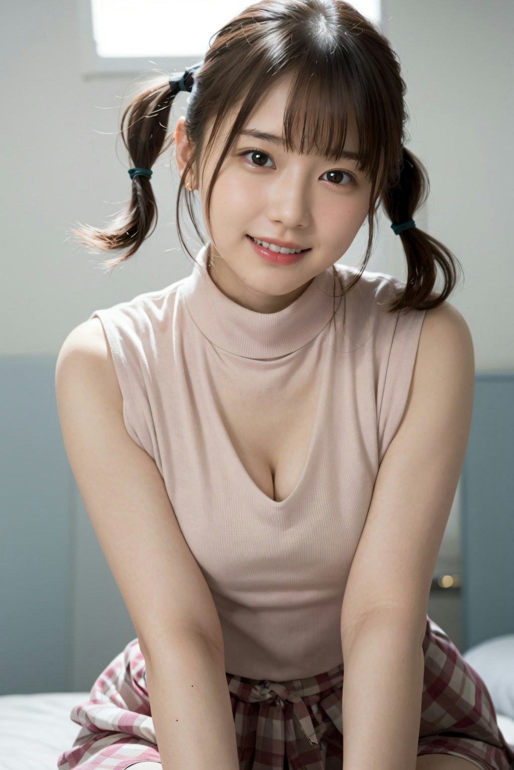 頬を赤くしている女性 3