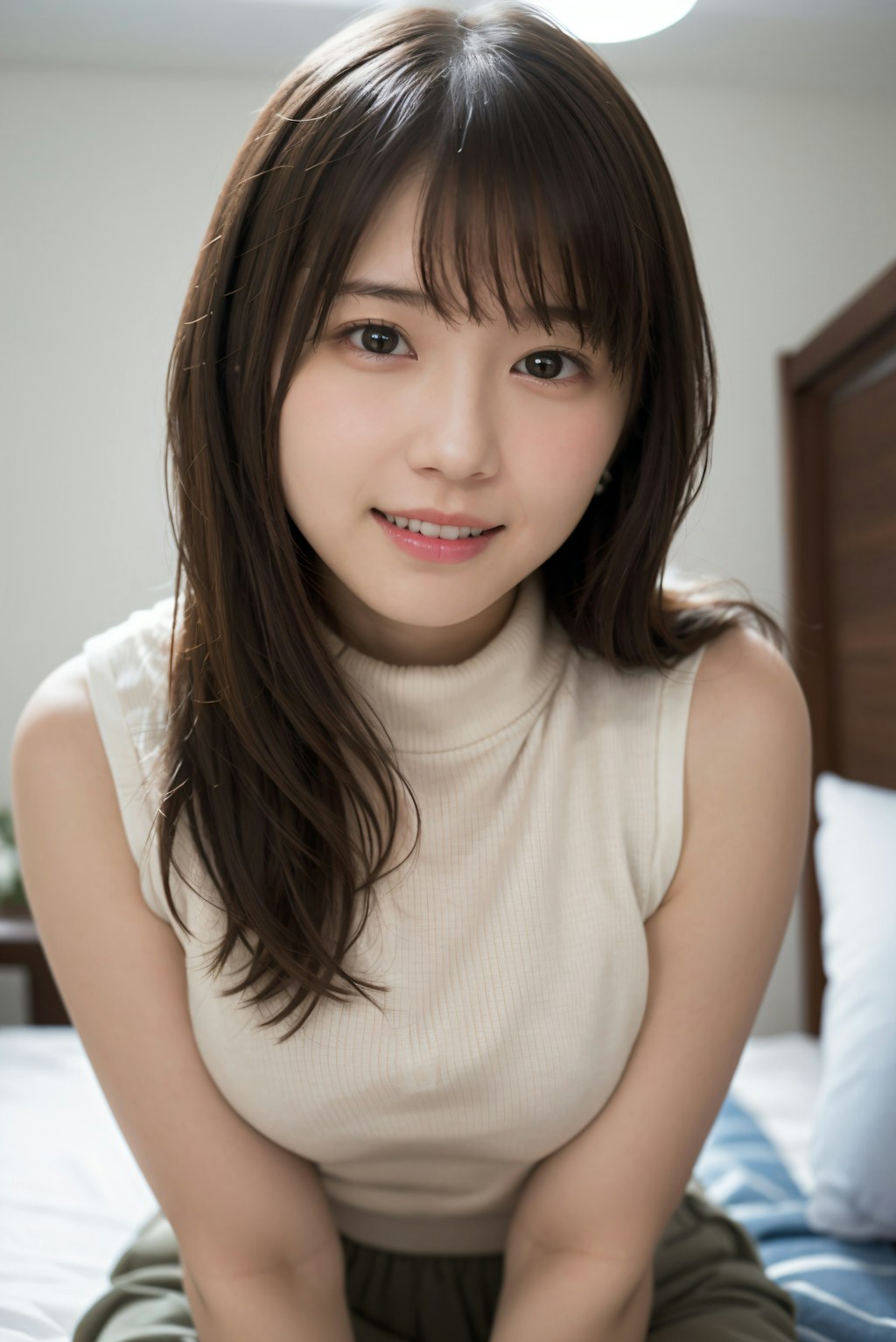 頬を赤くしている女性 3