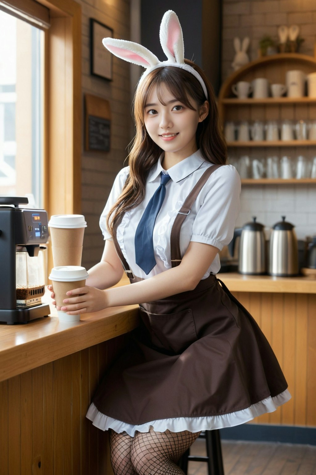 喫茶店のメイドバニー