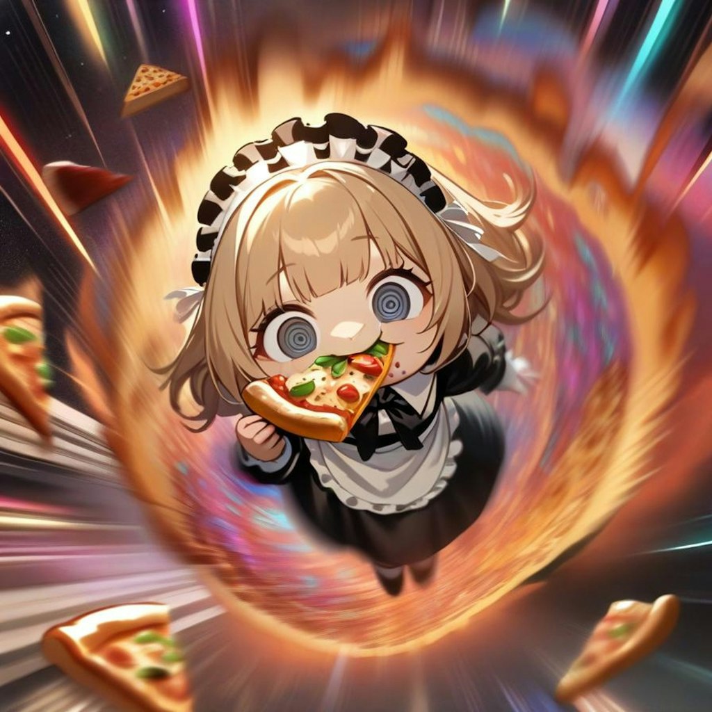 🍕おピッツァが美味いので時空を超えちゃう系メイドちゃん🍕