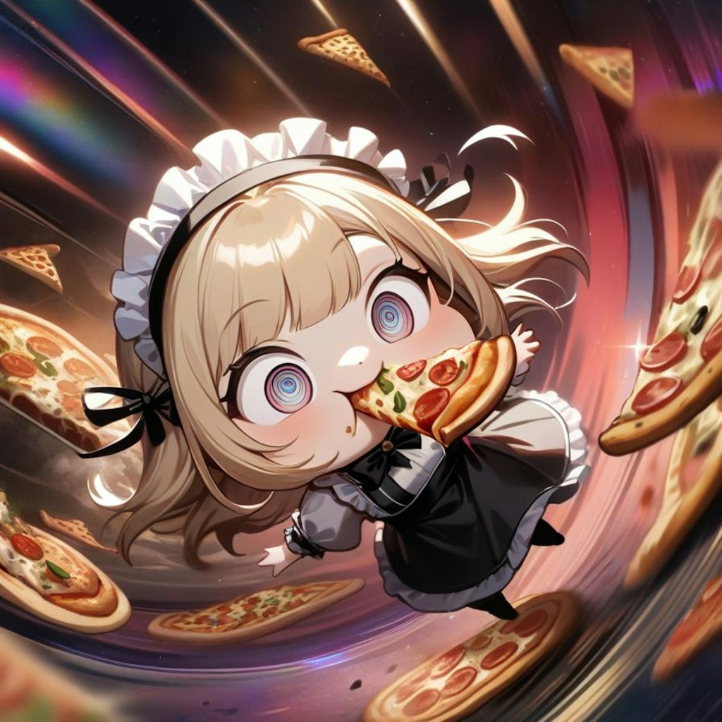 🍕おピッツァが美味いので時空を超えちゃう系メイドちゃん🍕