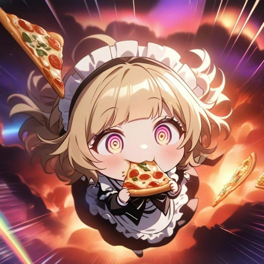 🍕おピッツァが美味いので時空を超えちゃう系メイドちゃん🍕