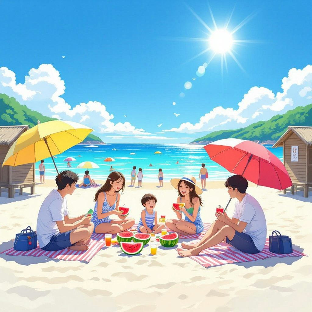 夏空と家族のひととき