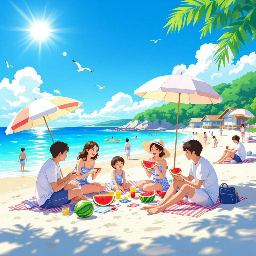 夏空と家族のひととき