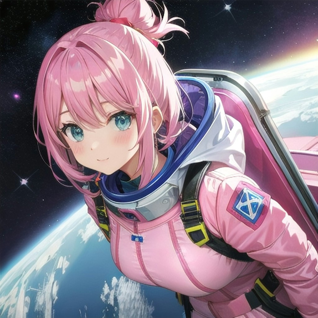 ピンクな宇宙服