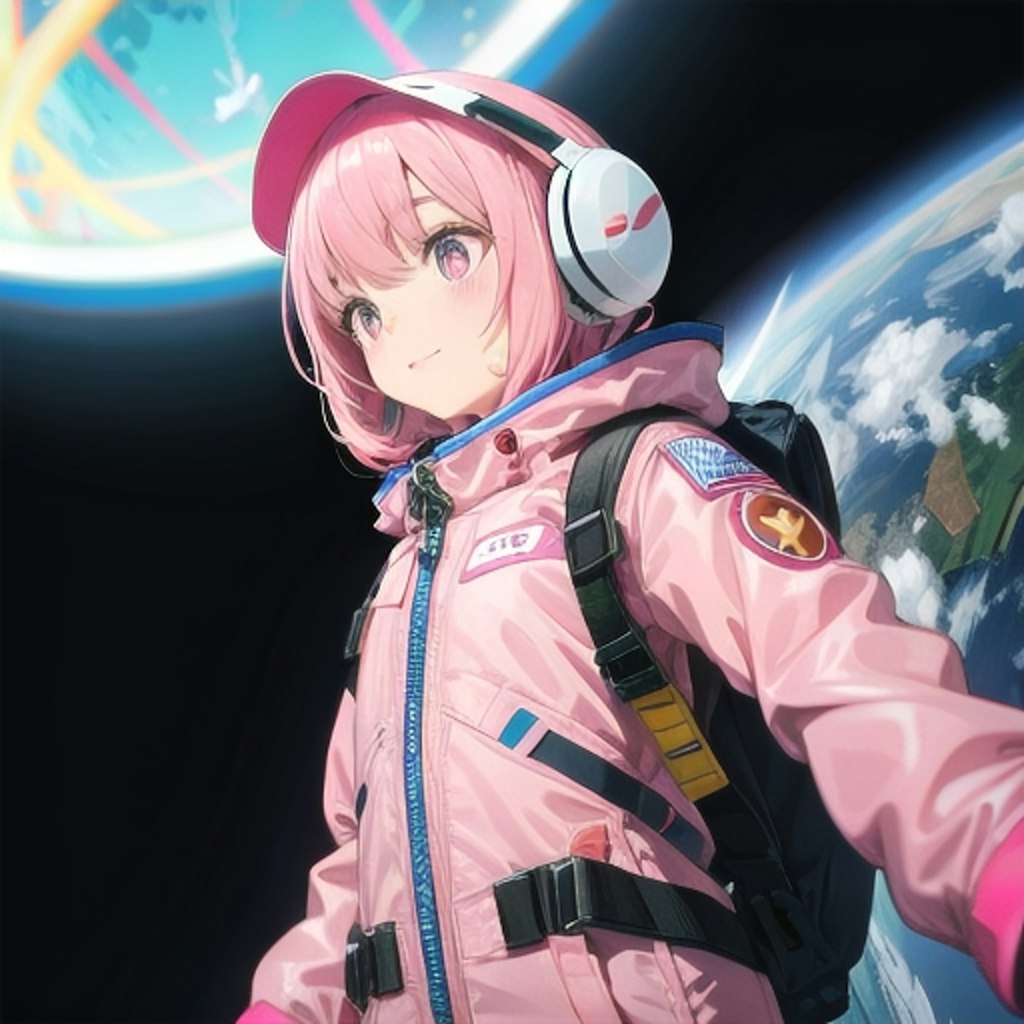 ピンクな宇宙服