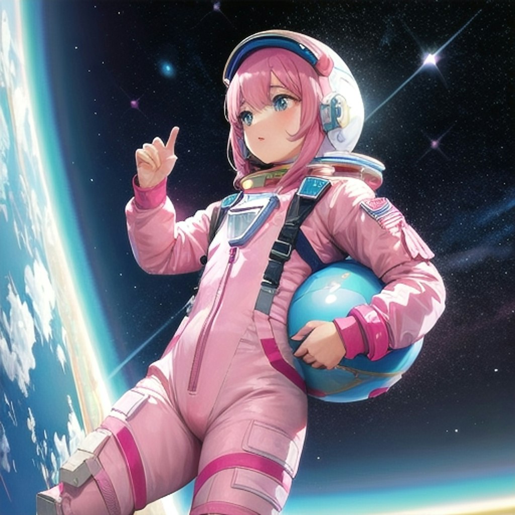 ピンクな宇宙服