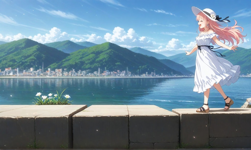 海辺を歩く
