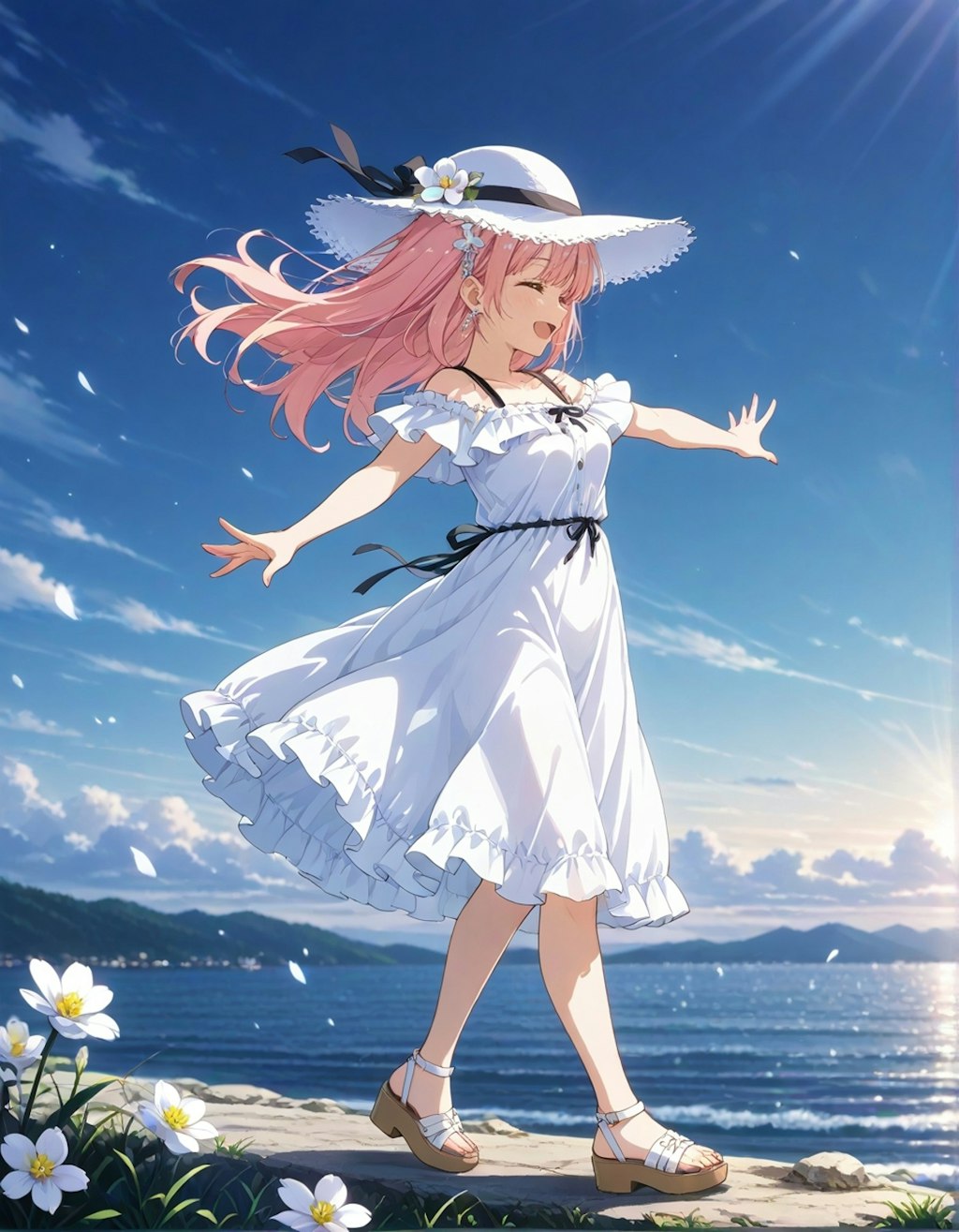海辺を歩く
