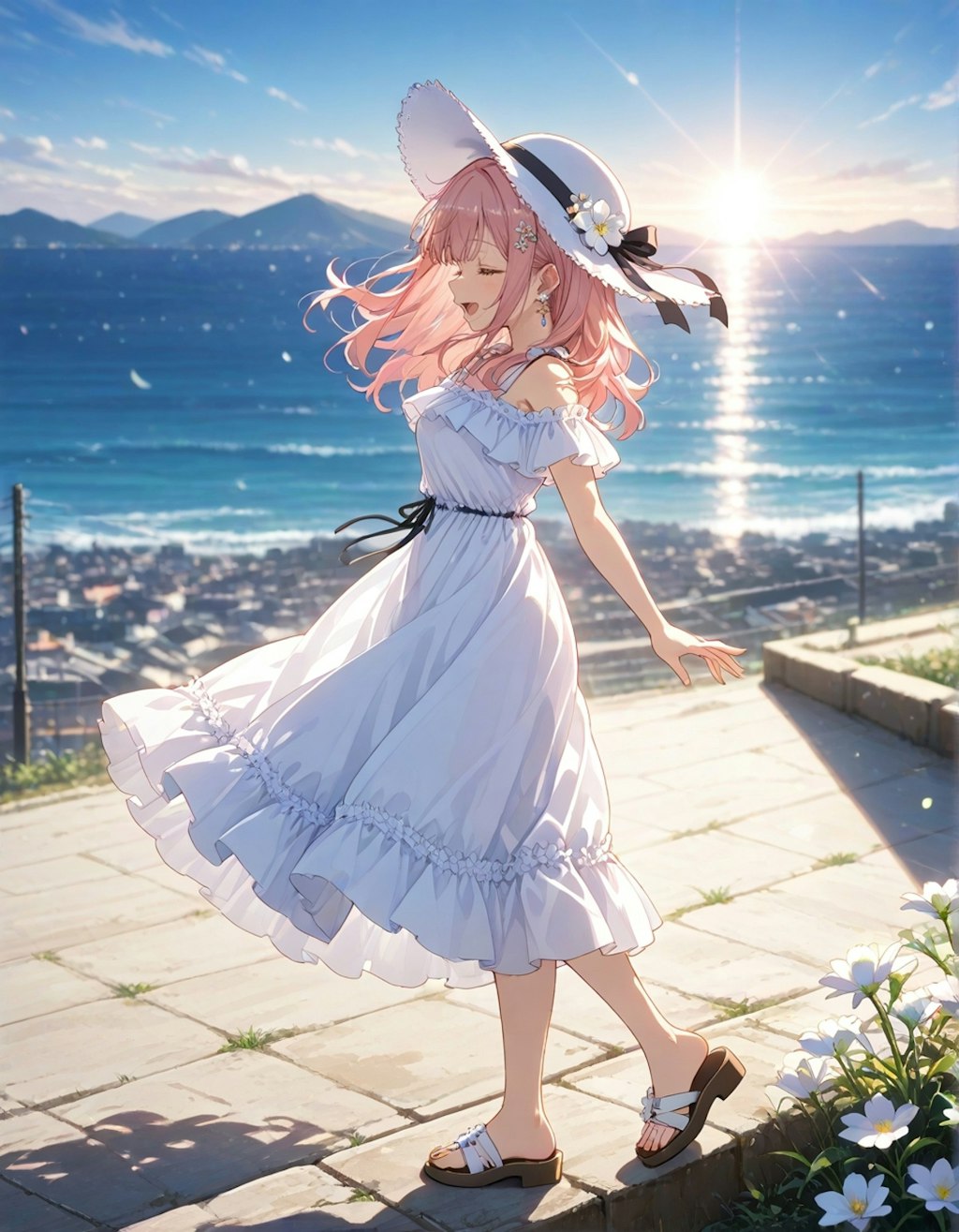 海辺を歩く