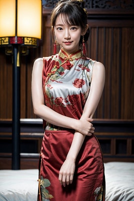 A beautiful girl in a Chinese dress