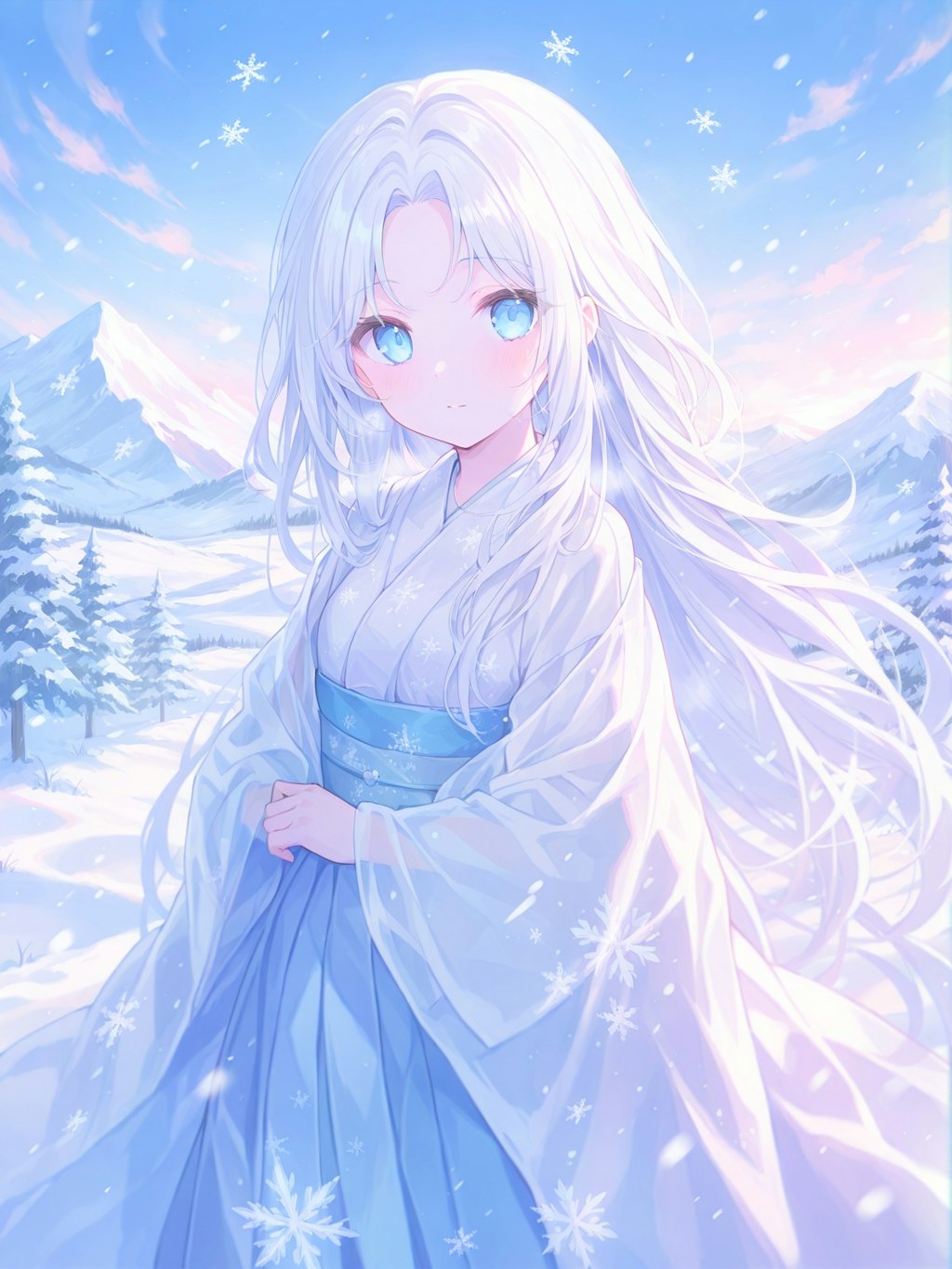 雪景色の氷結娘