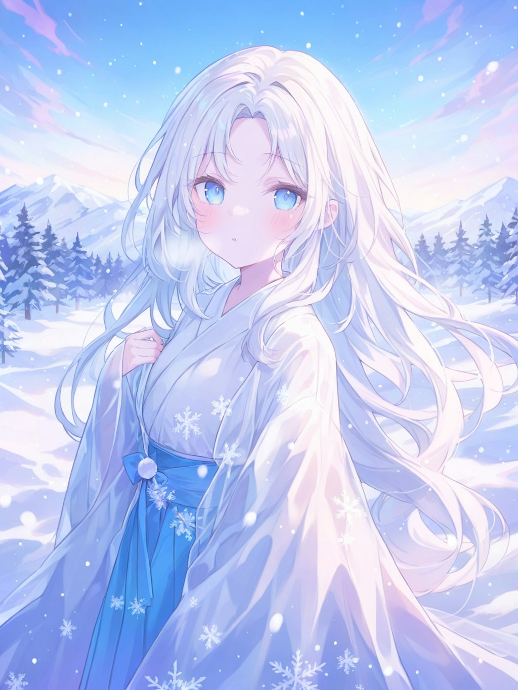 雪景色の氷結娘