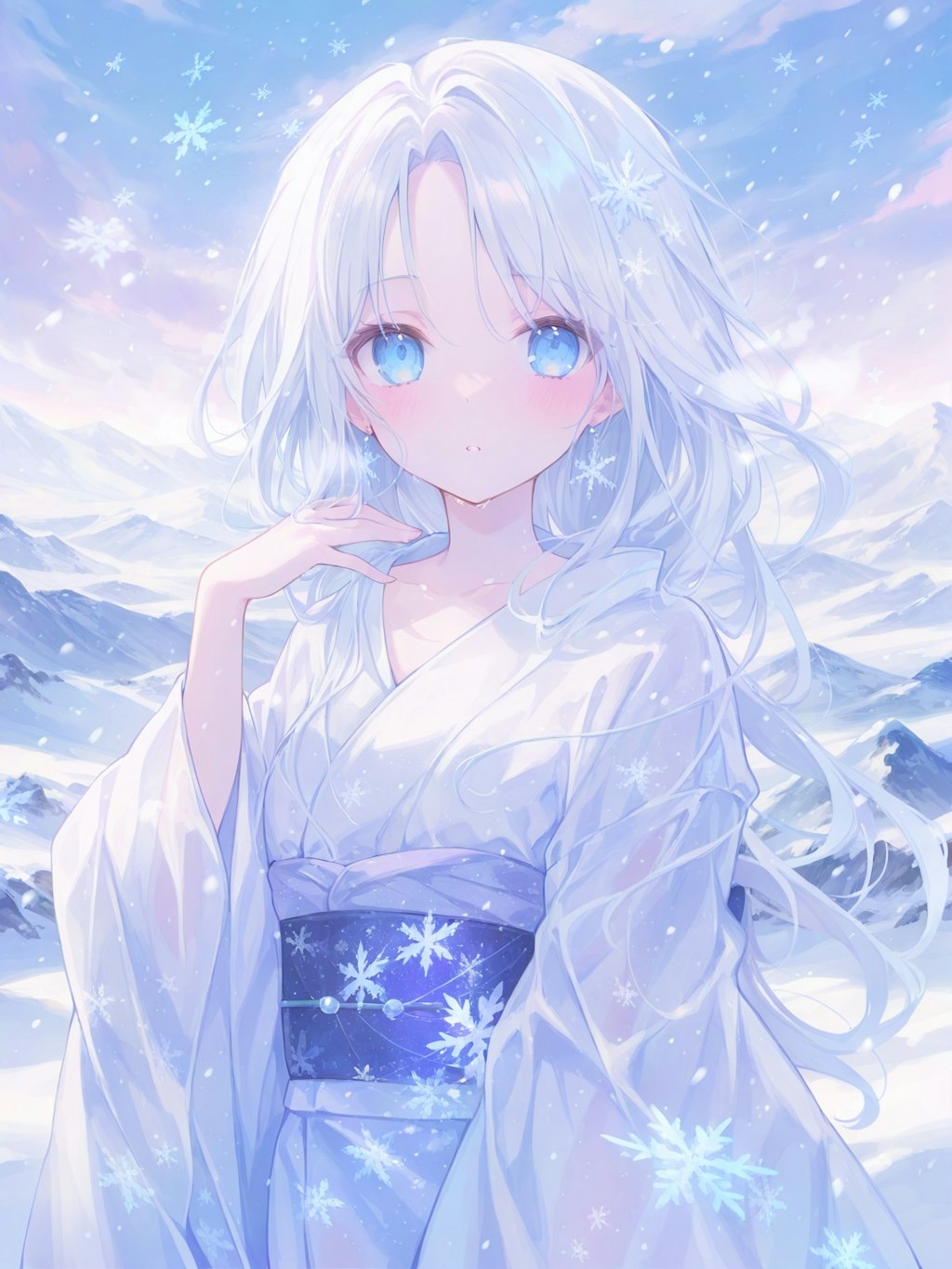 雪景色の氷結娘