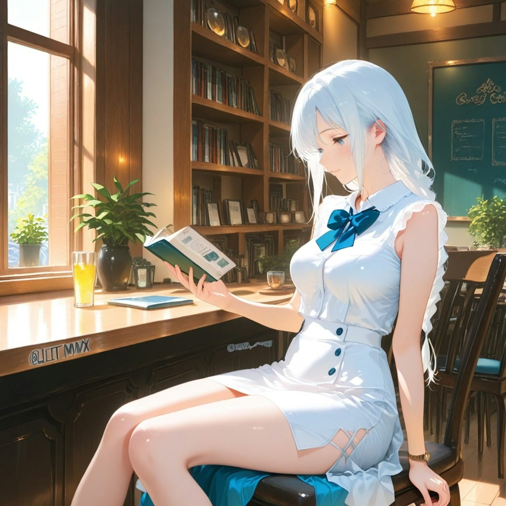 ブックカフェで読書