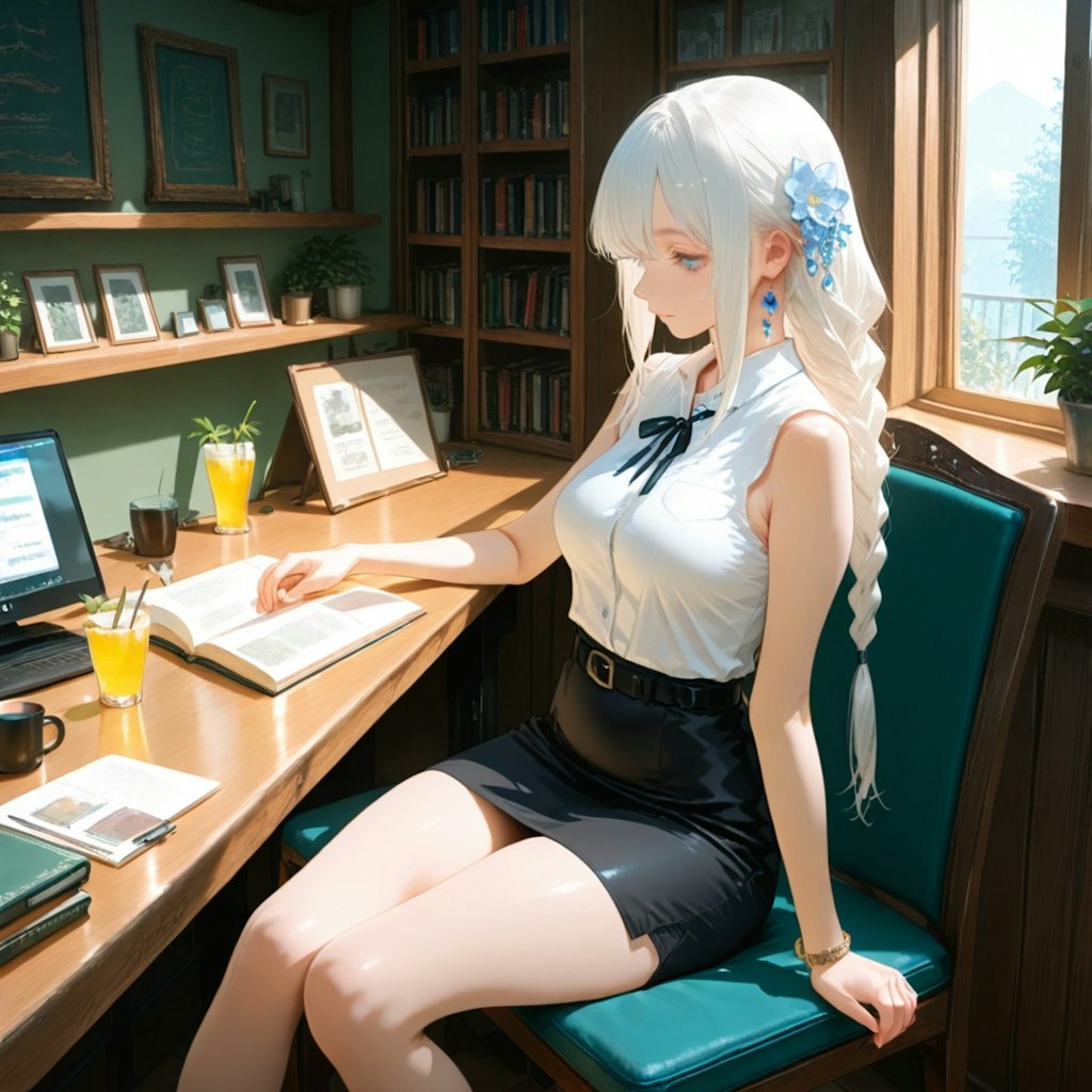 ブックカフェで読書