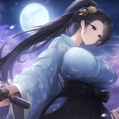 夜桜の女剣士