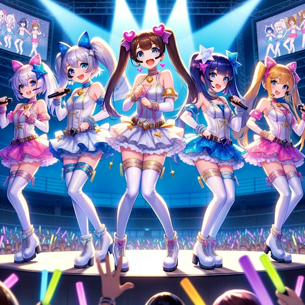 可愛い5人アイドルグループのライブ