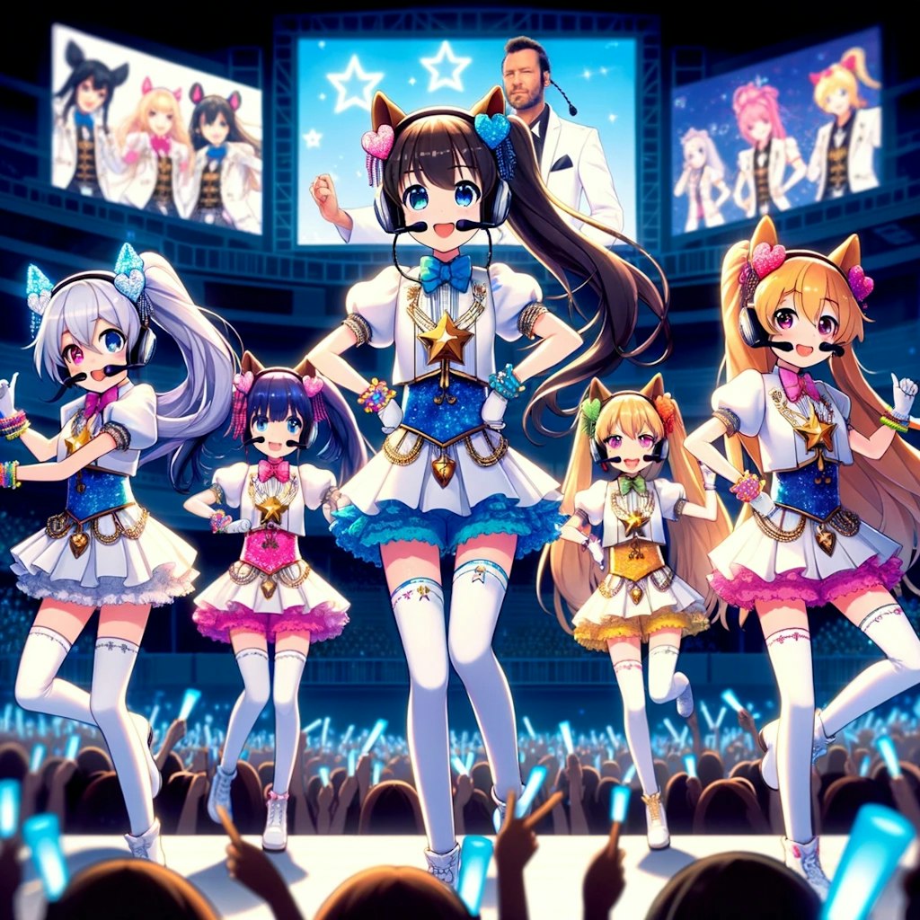 可愛い5人アイドルグループのライブ