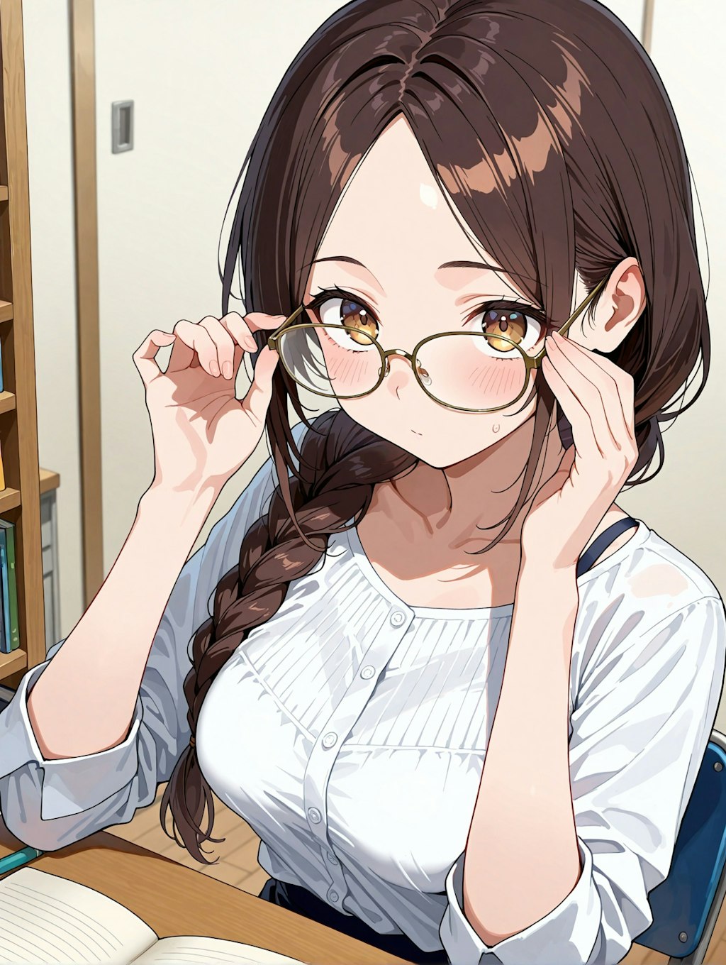 編み込みポニーのお姉さん