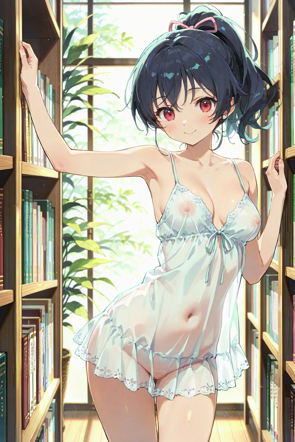 書棚の奥でヒミツの撮影会 Y711