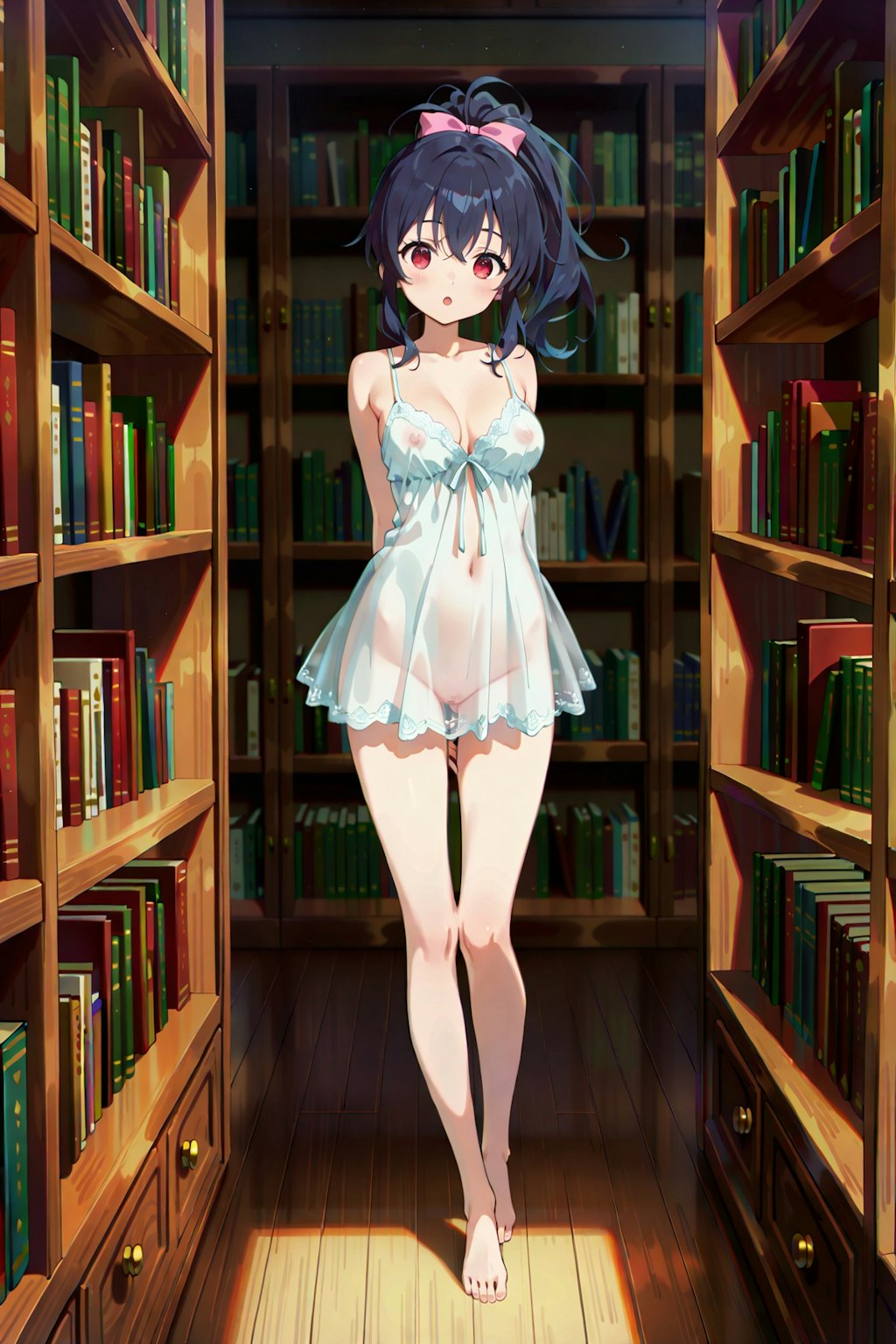 書棚の奥でヒミツの撮影会 Y711