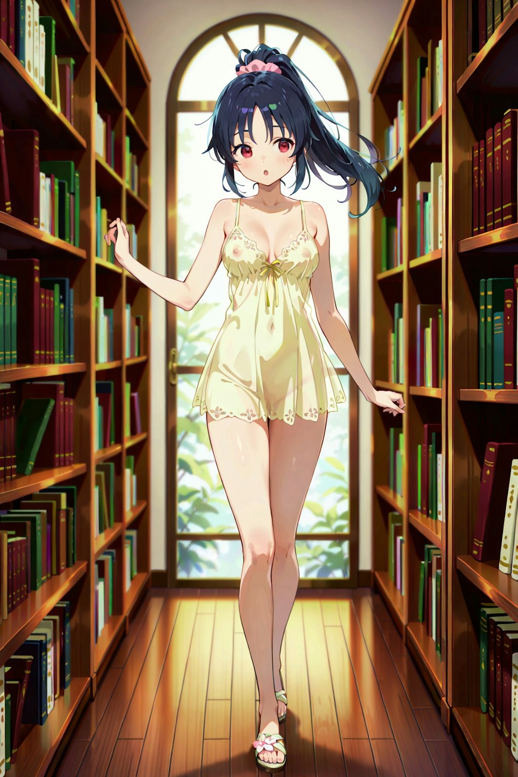 書棚の奥でヒミツの撮影会 Y711