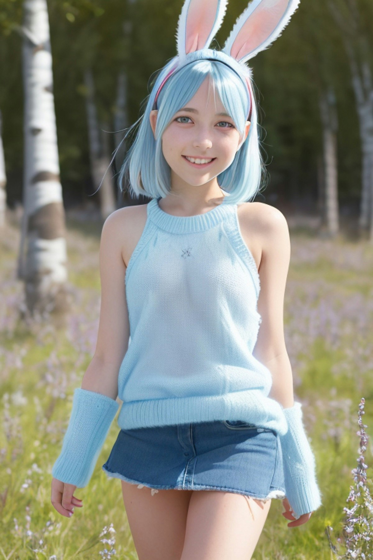 6 blue bunny girl～walking in spring grassland | chichi-pui（ちち